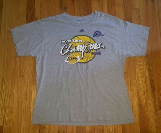 2009 Nba Los Angeles Lakers Nba Finals Basketball Champions Gray T - Shirt Size Xl