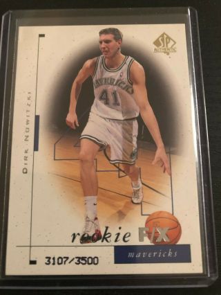 1998 - 99 Sp Authentic Dirk Nowitzki Rookie /3500 Mavericks Rc
