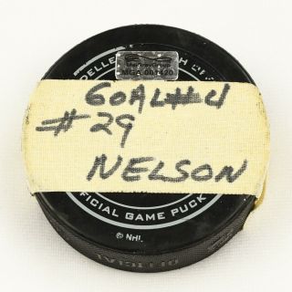 2014 - 15 Brock Nelson York Islanders Game - Goal - Scored Puck - 2nd Goal 2