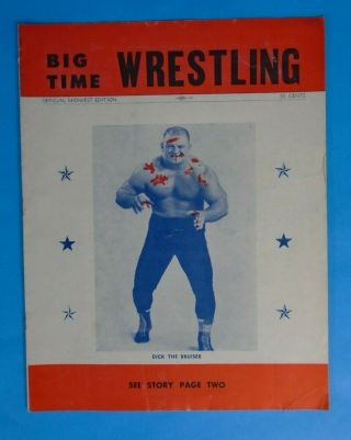 1961 Big Time Wrestling Detroit Program Dick The Bruiser Cover Bobo Brazil Story