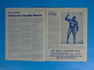 1961 Big Time Wrestling Detroit Program Dick the Bruiser Cover Bobo Brazil story 4