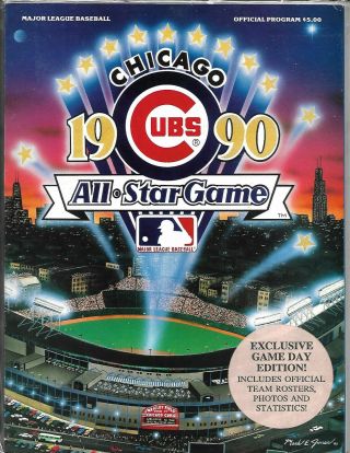 1990 All Star Baseball Game Program Chicago Cubs Wrigley Field Minty