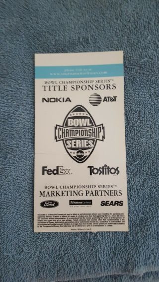 2002 Bcs National Championship Rose Bowl Ticket Stub 2