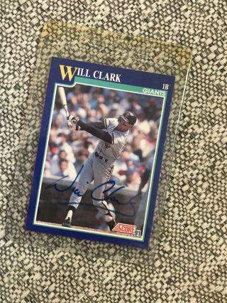 Will Clark Autograph 1991 Score Baseball Card Signed San Francisco Giants
