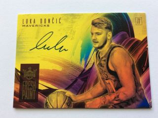 2018 - 19 Panini Court Kings Luka Doncic Fresh Paint Sp Rookie Auto 154/199