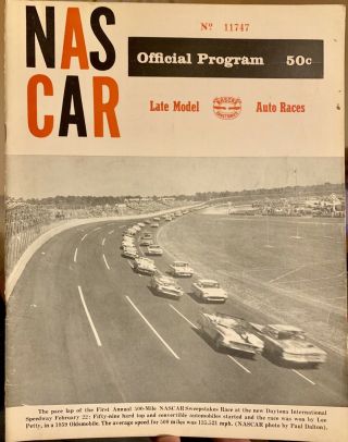 Nascar 1959 Racing Program - Limited Stamp