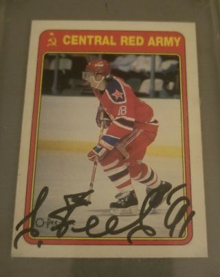Sergei Fedorov Autograph Signed 1990 - 91 O - Pee - Chee Red Army Rc Wings Hof