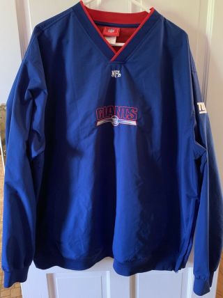 York Giants Nfl Blue Pullover Jacket Size Men 