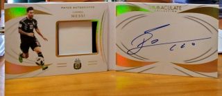 2018 - 19 Panini Immaculate Lionel Messi Patch Auto Book Sp /30 On Card Argentina