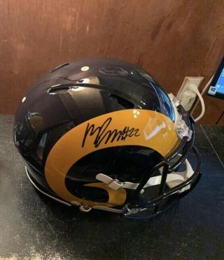 Marcus Peters Autographed Signed Full Size Speed Authentic Helmet La Rams Bsa