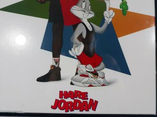 Vintage 1992 Hare Air Jordan Space Jam Nike Poster Picture 16” x 20” Bugs Bunny 3