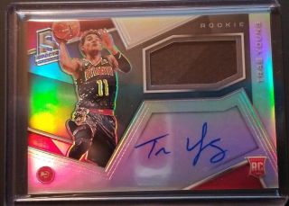 2018 - 19 Trae Young Spectra Patch Auto Rpa Rc Jersey 047/299 Sp