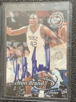 1999 Press Pass Elton Brand Auto Autograph Duke Blue Devils 76ers Gm