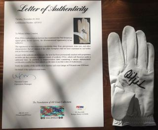 Phil Mickelson Signed Golf Glove Psa Dna Af01912 Pga Callaway Full Letter