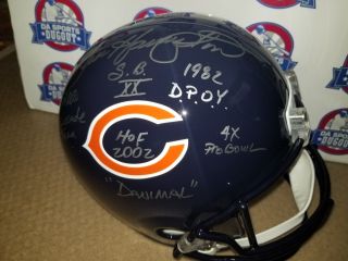 Dan Hampton Signed Autographed F/S Chicago Bears helmet 6 inscriptions JSA Cert 2