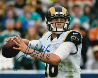 Jared Goff Signed Autograph 8x10 Photo Los Angeles Rams