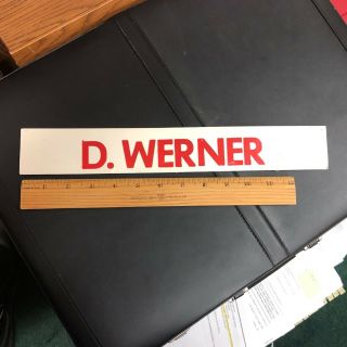 Don Werner - Cincinnati Reds Locker Sign Badge Tag Catcher Texas Rangers