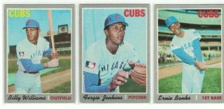 1970 Topps Baseball Chicago Cubs Hall Of Fame Ernie Banks/b.  Williams/f.  Jenkins