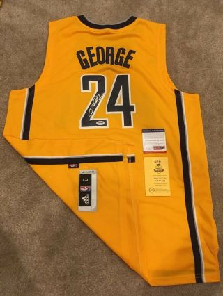 Paul George Signed Autographed Indiana Pacers Jersey Nba Okc Thunder Psa
