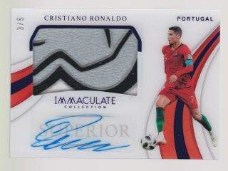 2019 Immaculate Cristiano Ronaldo Superior " Logo " Patch Auto 3/5 Match Worn