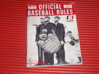 Official Baseball Game Rules Book 1975
