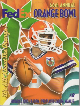 2000 Orange Bowl Program Michigan Vs.  Alabama - Tom Brady Final College Game