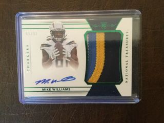 Mike Williams 2017 National Treasures Rpa 4 Color Rookie Patch Auto 66/81