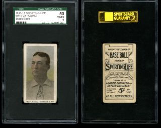 1910 - 11 M116 Sporting Life Cy Young Cleveland Hof Sgc 4