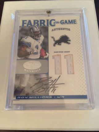 2007 Leaf Certified Materials Fotg Auto Jersey 1/11 Fog - 82 Roy Williams Lions