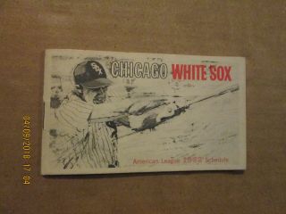 Mlb Chicago White Sox Vintage 1962 Team & League Baseball Schedule Booklet