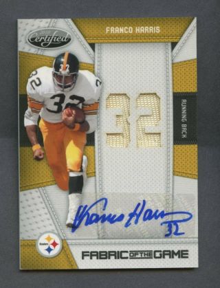2010 Certified Fabric Of The Game Franco Harris Steelers Jersey Auto /25