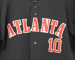 Atlanta Braves,  MLB baseball,  Chipper Jones 10 jersey,  button up,  size L 2
