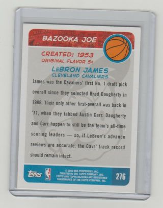 2003 - 04 TOPPS BAZOOKA LeBRON JAMES ROOKIE CARD 2