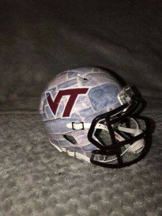 2013 Virginia Tech Hokies Hokie Stone Vt Riddell Mini Helmet