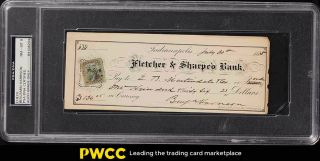 Benjamin Harrison Signed Autographed Check Auto Psa/dna 8 Nm - Mt (pwcc)