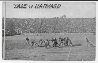 C1906 Yale Harvard Football Game Postcard Ivy League Gridiron Field