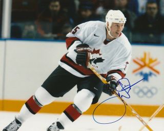 Joe Nieuwendyk Signed 2002 Team Canada Hockey 8x10 Photo 2 Gold Hhof Autograph
