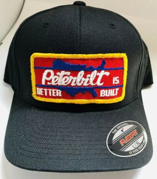 Custom Hand - Sewn - In Vintage Peterbilt Trucks Patch Hat Cap Flexfit L/xl Black
