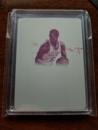 Bill Russell 2018 - 19 National Treasures 2017 - 18 Flawless Magenta Plate 1/1