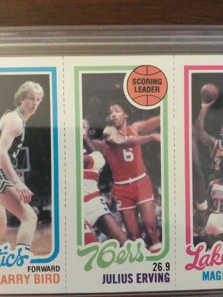PSA 1980 Topps NBA Larry Bird Magic Johnson RC Julius Erving 8.  5 NM - MT 4