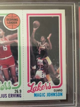 PSA 1980 Topps NBA Larry Bird Magic Johnson RC Julius Erving 8.  5 NM - MT 5