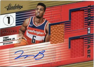 2018 - 19 Panini Absolute Threads Jersey Rookie Rc Auto Troy Brown 141/149