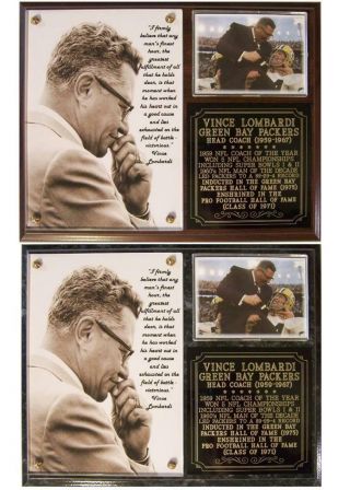 Coach Vince Lombardi Hall Of Fame Green Bay Packers Photo Plaque Bowl I&ii
