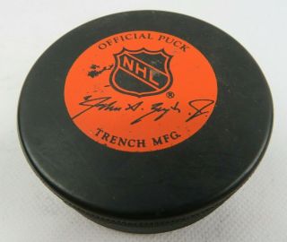 Vintage Hockey Game Official Puck Vancouver Canucks NHL Trench MFG CANADA 2