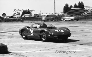 1964 Sebring Race - Ferrari 330p 21 On The Track - Negative (041)