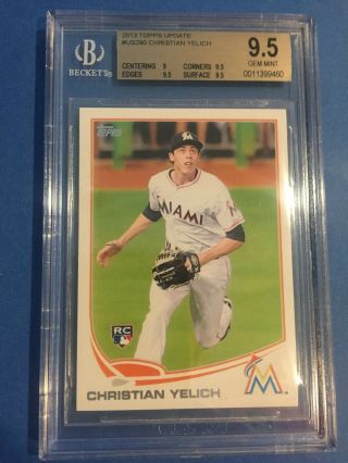2013 Topps Update Mvp Christian Yelich Rc Bgs 9.  5 Rookie Us290 1