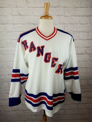 Vintage 80s 90s Ccm York Ny Rangers Nhl White Hockey Jersey - Men 