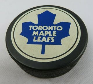 Vintage Hockey Game Official Puck Toronto Maple Leafs Nhl Trench Mfg Canada