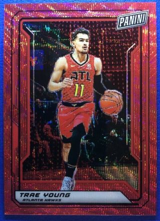 Trae Young 2018 - 19 Panini National Vip Prizm Gold Rc Rookie 14/25 Red Wave