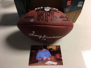 Terry Bradshaw Signed/autographed Wilson Nfl Football W/photo Proof Of Auth